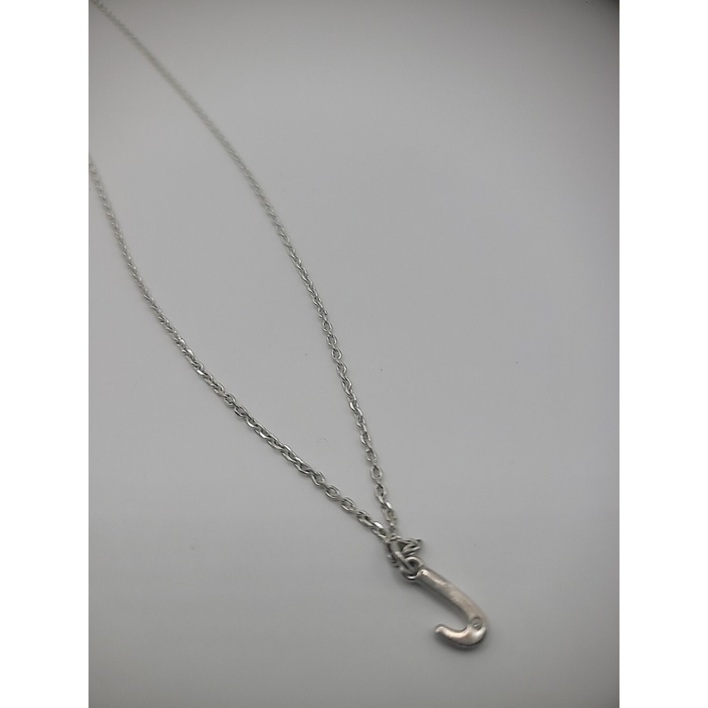 Kenneth Cole Reaction Silver Tone Chain Pendant J Initial Jewelry Costume